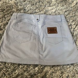 D@G Dolce and Gabbana light blue mini skirt.